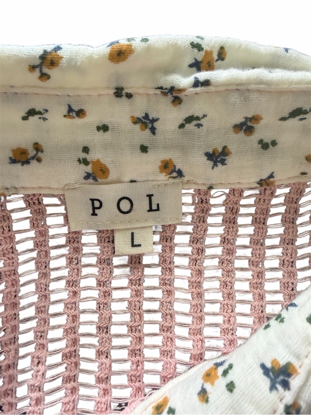 POL Clothing Oversized Pink Floral Patchwork Button Down Shirt Boho Shacket - Picture 8 of 10